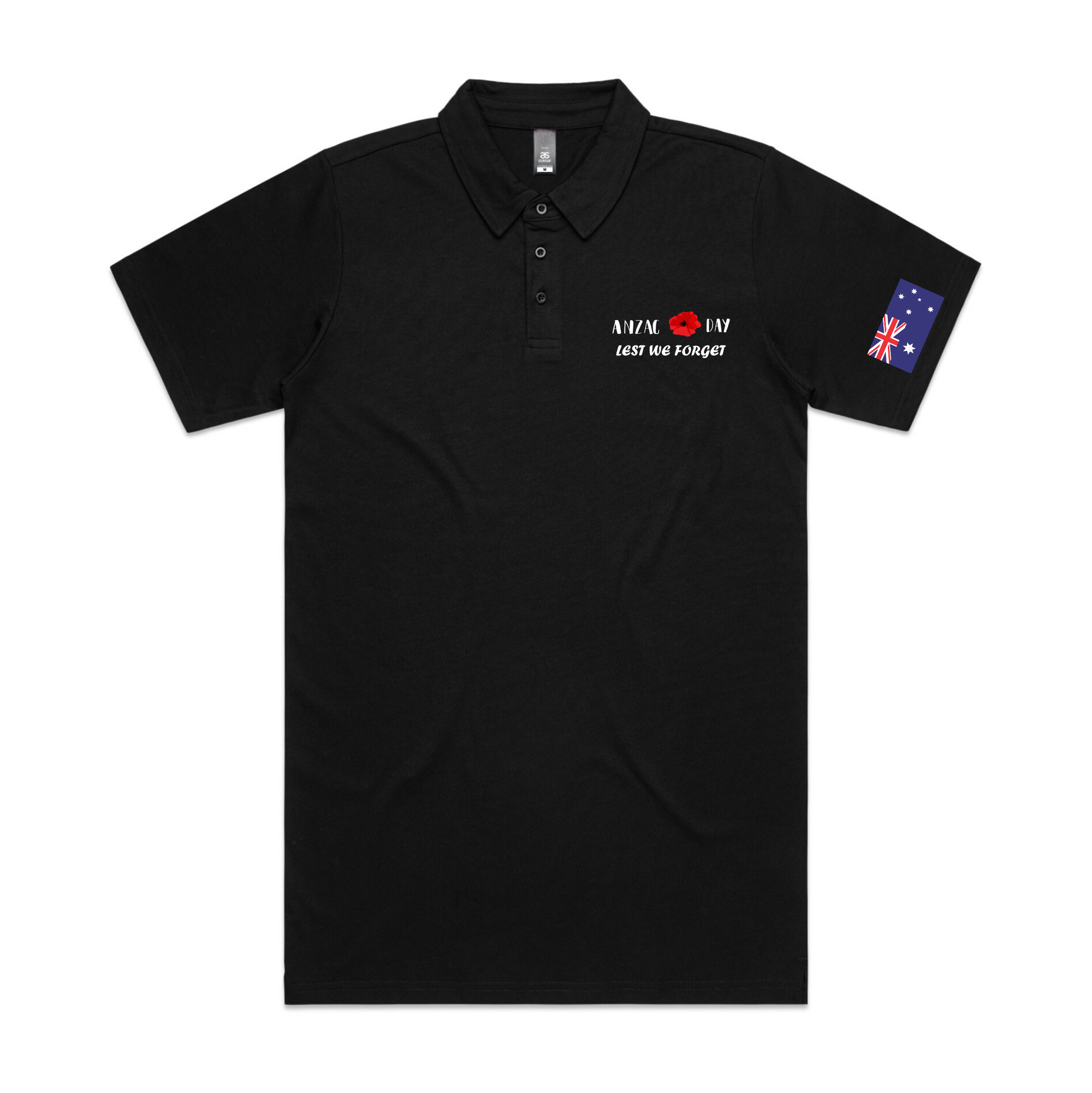 LEST WE FORGET BLACK POLO