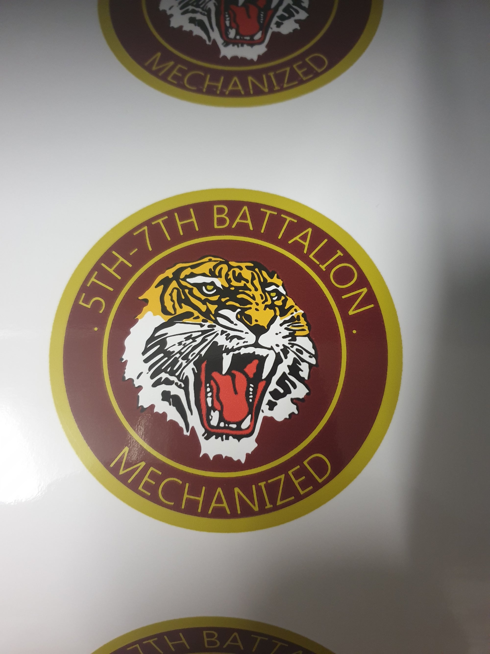 5/7 100 x 100 mm  tiger stickers