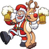 Santa and Reindeer Drinking