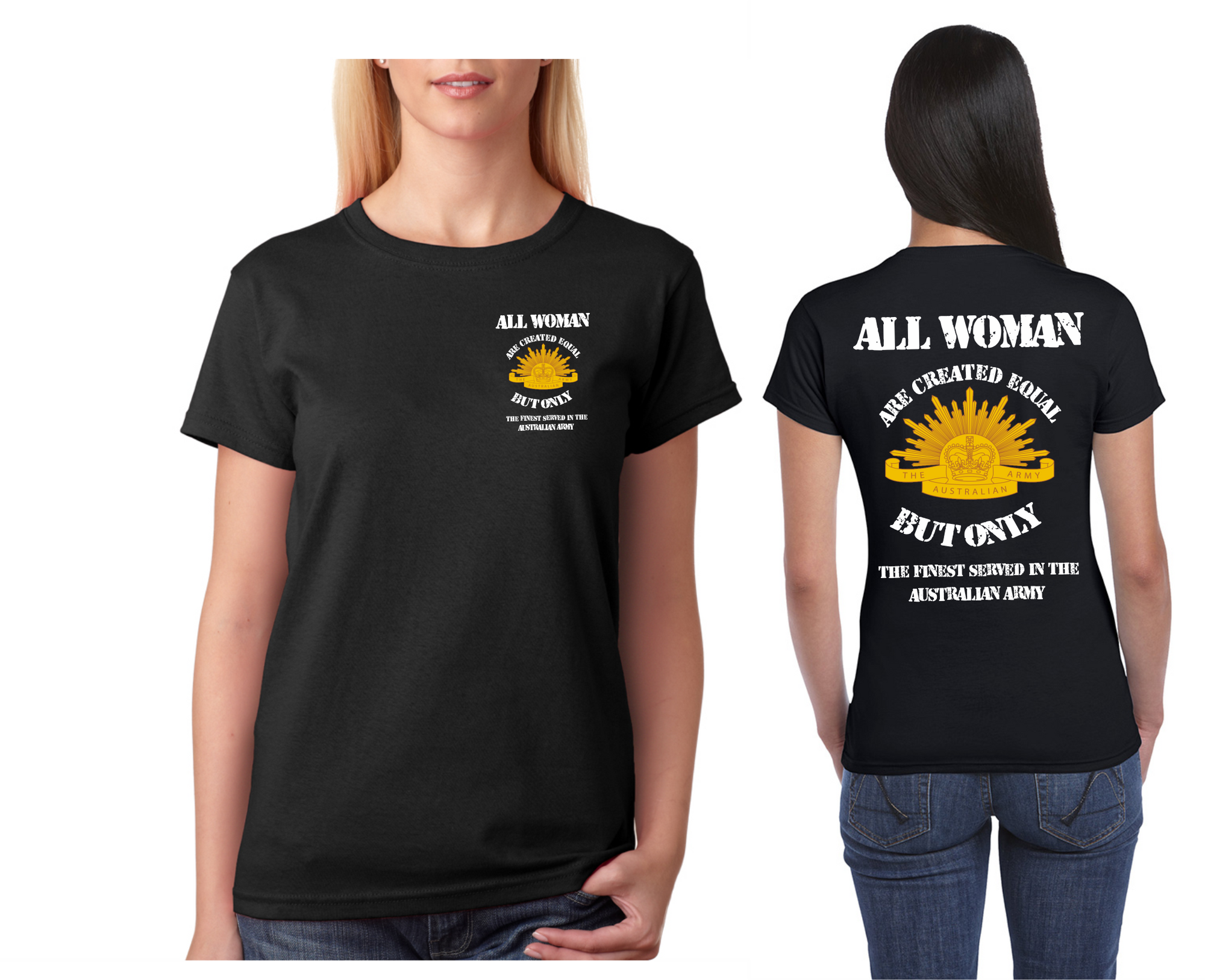 all woman are equal  army t shirt