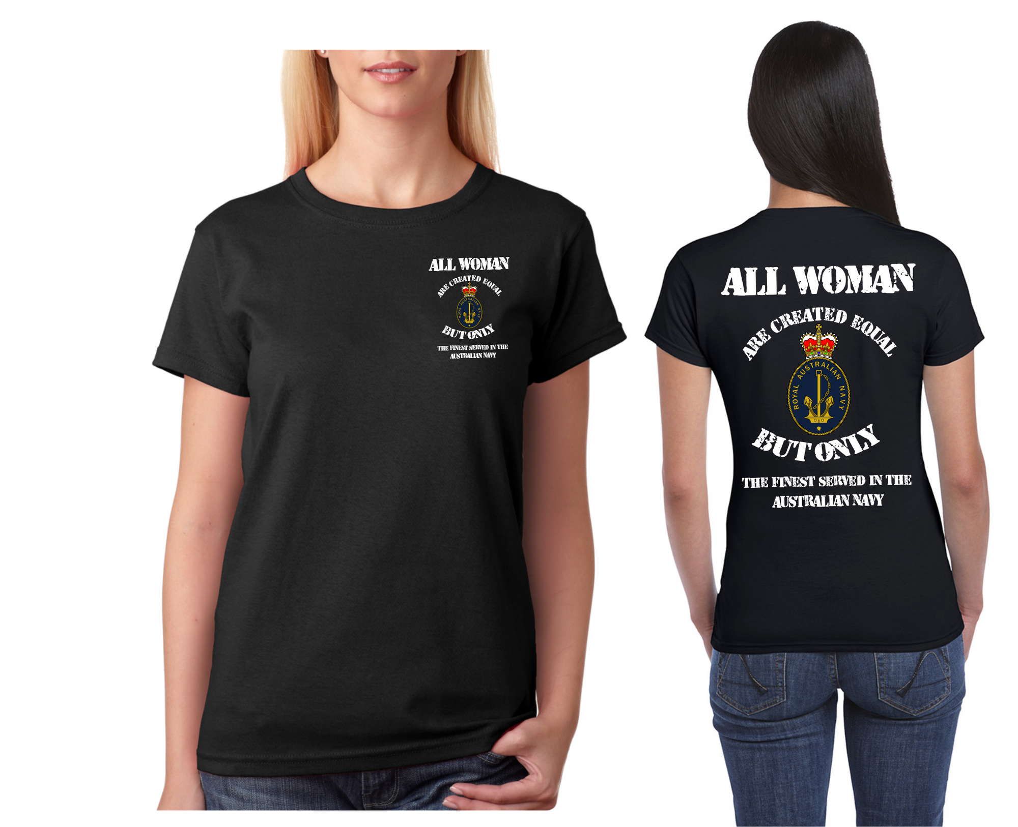 all woman are equal navy t shirt